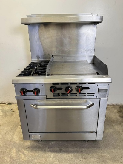Cooler Depot 2 Burner Gas Range w/24” Griddle & Oven Belowriddle