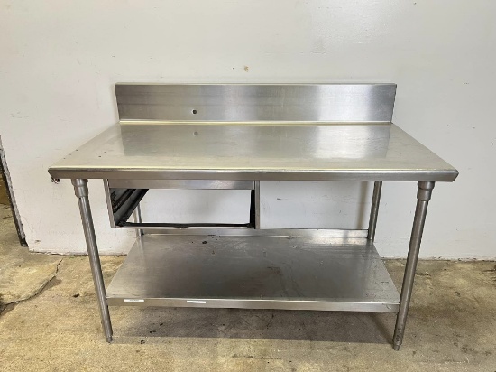 All S.S.Worktable w/Backsplash 60” W x 31” D x 36 1/2” H