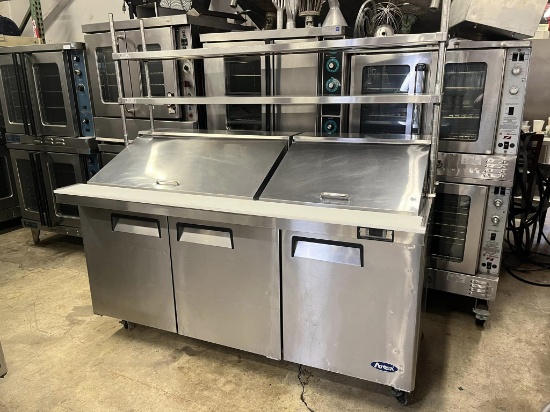 Atosa 3 Door 72” Megatop Prep Table w/ 2 Tier Overshelf