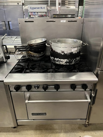 American Range 6 Burner Gas Range w/Oven Below