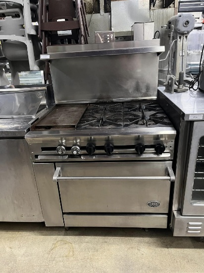 DCS Combination Gas Range 12” Griddle, 4 Burners & Oven Below