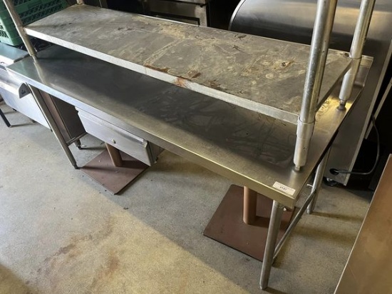 All S.S 72” x 30” Open Base w/Drawer & Backsplash Worktop Table