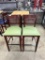 Niuline Distribution Inc. Wooden Bar Height Cushioned Green Dining Chairs