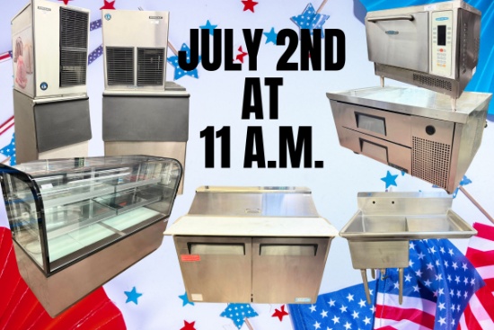 Used Restaurant Equipment Online Auction July!