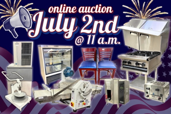 Used Restaurant Equipment Online Auction July!