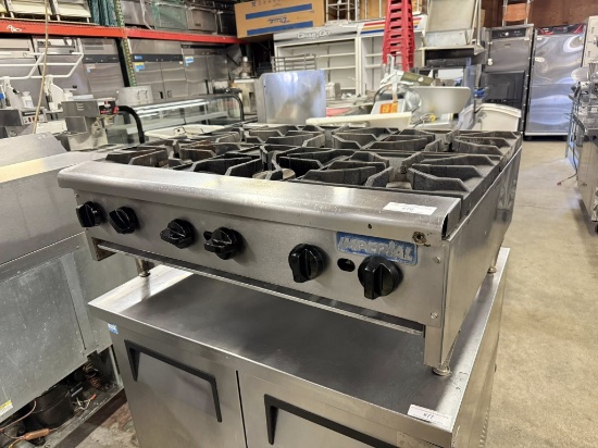 Imperial Countertop 6 Burner Gas Range, Stove top