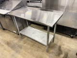 48” x 24” Stainless Steel Worktable w/Galvanized Bottom Shelf