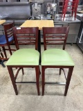 Niuline Distribution Inc. Wooden Bar Height Cushioned Green Dining Chairs