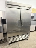 True 2 Door Digital Analog Freezer w/S.S Interior