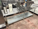 96” x 30” Stainless Steel Worktop Table w/Galvanized Bottom shelf