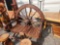 TEAKWOOD WAGON WHEEL 2 SEATED BENCH