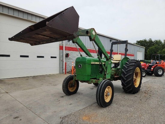 JOHN DEERE MODEL 1630-2 ROPS TRACTOR W/ LOADER & 6' BUCKET, 1-SPOOL REMOTE VALVE