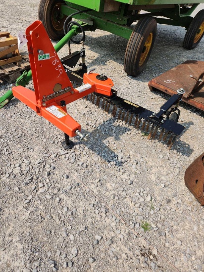 LANDPRIDE MODEL LR0560 3PT 5' ANGLE ROCK RAKE W/ WHEELS SN#1515716