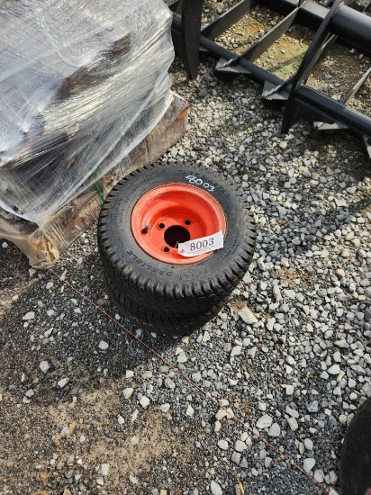 2- 16-17.5-8 TURF TIRE W/ 4 LUG RIMS (2X=$)