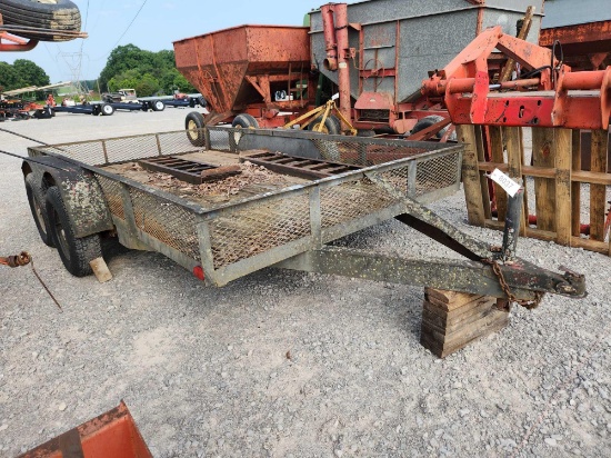 78" X 12' 2 AXLE 7000LB TRAILER W/ RAMPS NO TITLE OR BRAKE AXLE