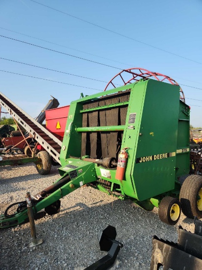 JOHN DEERE 375 ROUND BALER MECHANICAL BALE SHAPER FULL BALE ALARM - HYDRAULIC TWINE TIE