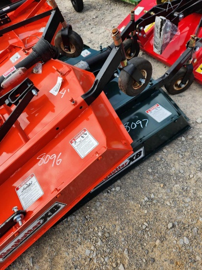 KING KUTTER UNUSED XB DUAL TAIL WHEEL 4' 3PT ROTARY CUTTER, 45HP GEARBOX, SHEARPIN (GREEN)