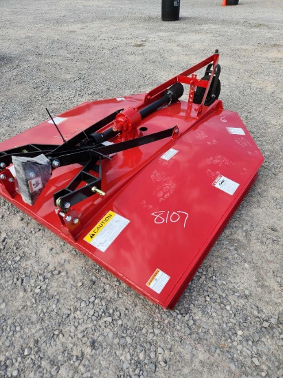 KING KUTTER UNUSED 6' 3PT ROTARY CUTTER W/ FLEX HITCH, 45HP GEARBOX, SHEARPIN (RED)