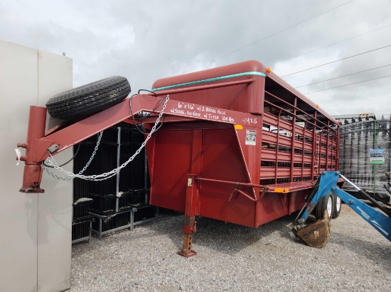 6'X16' 2 AXLE 10KLBS TRAILER W/ CUT GATE, SPARE TIRE & WHEEL, 2-BRAKE AXLE W/ TITLE
