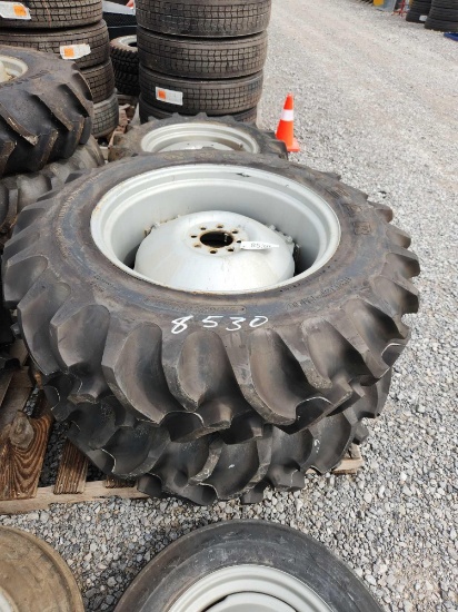 2- GOODYEAR 13.6-28 AG TIRES W/ 8 LUG RIMS (2X=$)