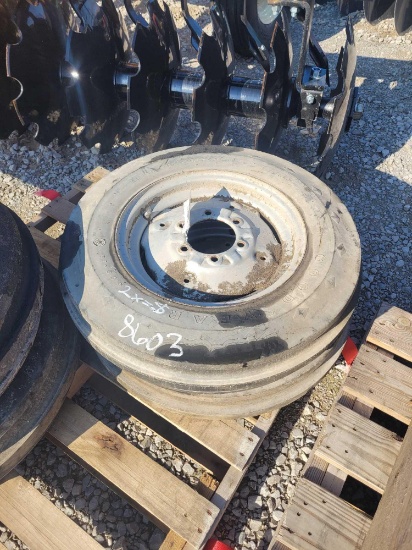2- GOODYEAR 6.00-16 3 RIB TIRES W/ 6 LUG RIMS (2X=$)