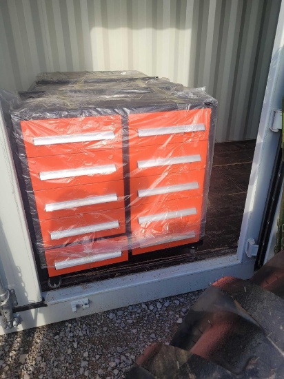 UNUSED DIGGIT TOOL CABINET W/ 10 DRAWERS ON WHEELS ORANGE & BLACK