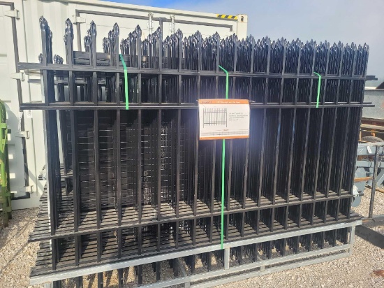 UNUSED DIGGIT 220' WROUGHT IRON FENCE, 22-7'TX10'L FENCE PANELS, 23- POST (1 MONEY)
