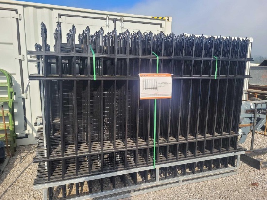 UNUSED DIGGIT 220' WROUGHT IRON FENCE, 22-7'TX10'L FENCE PANELS, 23- POST (1 MONEY)