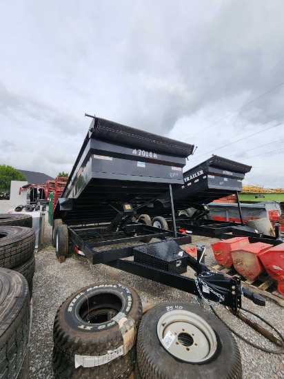 UNUSED AMERICA INDUSTRIAS MODEL 7014 82"X14' 2 AXLE, 14KLBS DUMP TRAILER W/ TARP