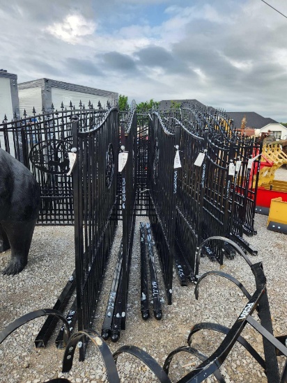 72"T X 16'W POWDER COATED ENTRY GATE W/ POST W/ ELK CUT OUT