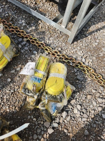 4- 2"X27' STRAP W/ RACHET (4X=$) UNUSED