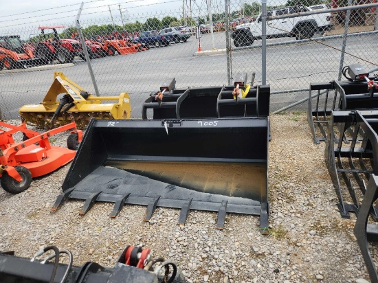 UNUSED MID STATE SKID STEER 72" LOW PROFILE BUCKET W/ TEETH