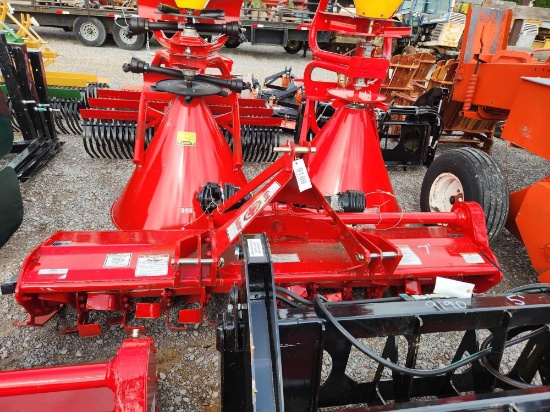 UNUSED KING KUTTER 3PT 7' ROTARY TILLER W/ SLIP CLUTCH RED