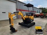 DIGGIT MODEL EM15 MINI-EXCAVATOR W/ BLADE, CANOPY, GAS ENGINE W/ 16