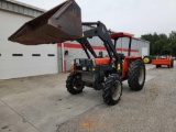 TAFE MODEL 45DI-4 ROPS TRACTOR W/ CANOPY W/ QA LOADER & BUCKET
