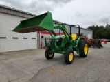 JOHN DEERE MODEL 5045E-2 ROPS TRACTOR QA LOADER & 72
