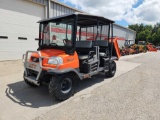 KUBOTA RTV1140 4WD UTILITY VEHICLE W/ WINDSHIELD, GRILLGUARD, CANOPY, 4 SEATER, W/ HYDRAULIC DUMP,