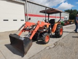 KUBOTA B8200-4 ROPS TRACTOR W/ CANOPY W/ QA LOADER, 48