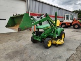 JOHN DEERE X585 LAWN TRACTOR 4WD W/ LOADER & 48