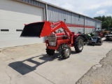 MASSEY FERGUSON MODEL 205-4 NON ROPS TRACTOR W/ MF QA LOADER, 48
