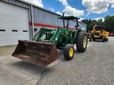 JOHN DEERE 5300-2 ROPS TRACTOR W/ 520 LOADER, JOY STICK LOADER VALVE, CANOPY, 6' BUCKET, DRAWBAR,