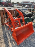 KUBOTA LA344 QA LOADER W/ 4' SKID STEER BUCKET, GRILL GUARD, MOUNTING KIT