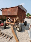J&M 250 BUSHEL GRAVITY BED W/ COREY 6 TON WAGON GEAR W/ IMP TIRES