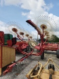 SILTREX MODEL H-90-VA 8 WHEEL HYDRAULIC V-RAKE W/ CENTER KICKER WHEEL