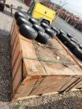 3- 17' HAY TEDDER FRAMES/GEARBOXES 4 BASKET W/ TINES (3X=$) W/ 8 TIRES & WHEELS