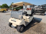 CLUB CAR, ELECTRIC GOLF CART W/ WINDSHIELD & CANOPY W/ REAR BED (AS IS) NEEDS BATTERY