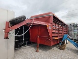 6'X16' 2 AXLE 10KLBS TRAILER W/ CUT GATE, SPARE TIRE & WHEEL, 2-BRAKE AXLE W/ TITLE