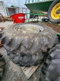 2- GOODYEAR 18.4-34 AG TIRES W/ 8 LUG CAST CENTER W/ SPIN OUT RIMS (2X=$)
