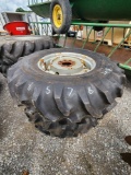 2- GOODYEAR 18.4-30 AG TIRES W/ 8 LUG CAST CENTER W/ SPIN OUT RIMS (2X=$)