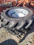 2- GOODYEAR 14.9-R24 RADIAL AG TIRES W/ 8 LUG RIMS (2X=$)